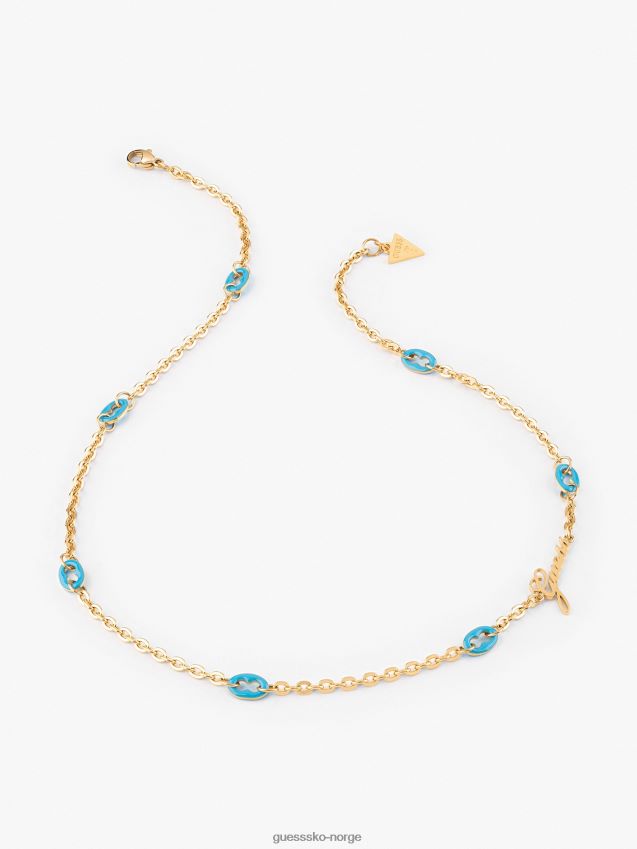 Guess poplinks halskjede lyseblått lyse blå unisex F0LJ806175