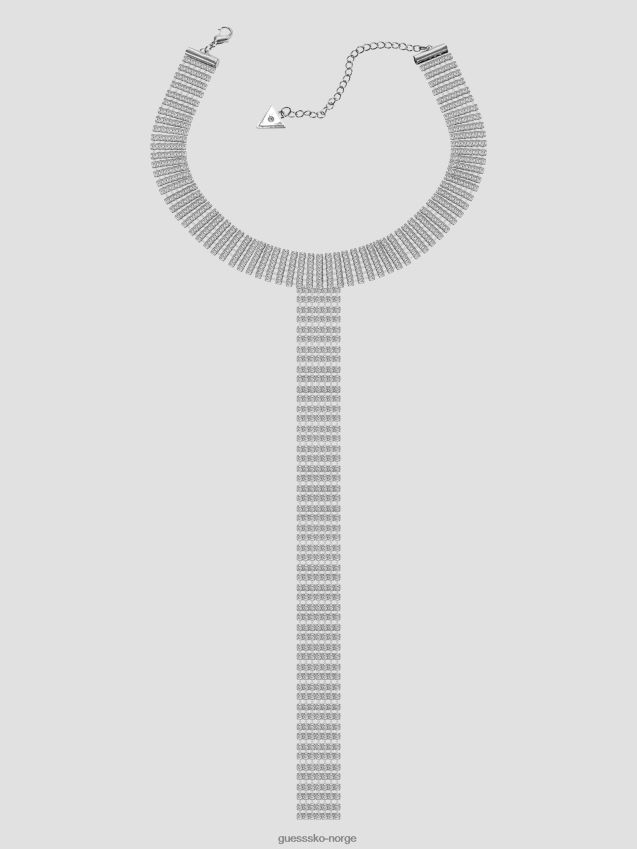 Guess sølv-sølv-tone rhinestone krage kjede sølv unisex F0LJ8010058