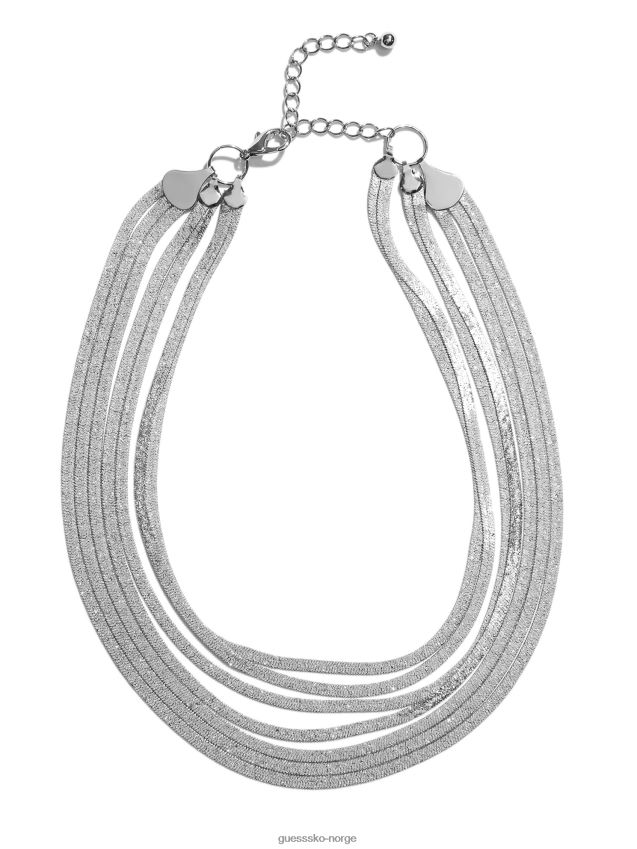 Guess sølv slangekjede lagdelt hals sølv unisex F0LJ8010052
