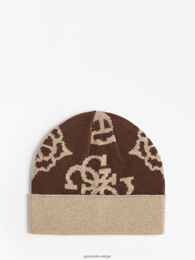 Guess 4g logo peon beanie lue brun brun unisex F0LJ804104