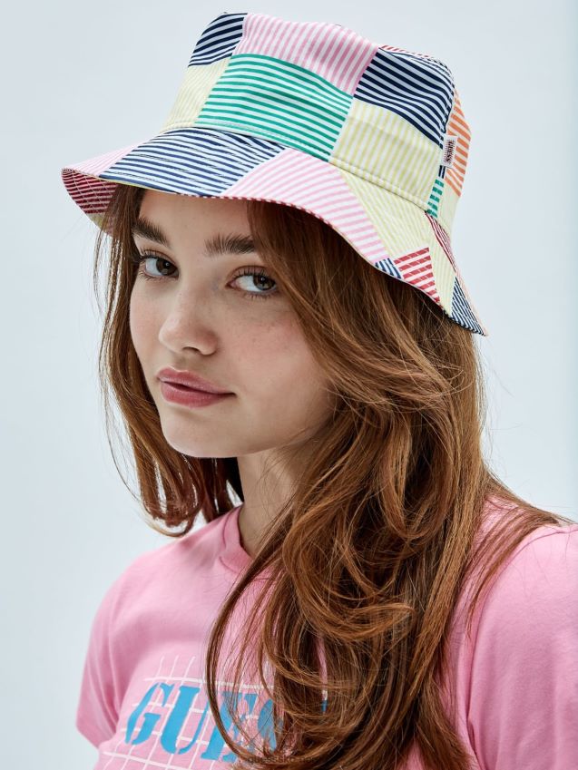 Guess all voer print bøttehatt hvit multi hvit multi unisex F0LJ801118