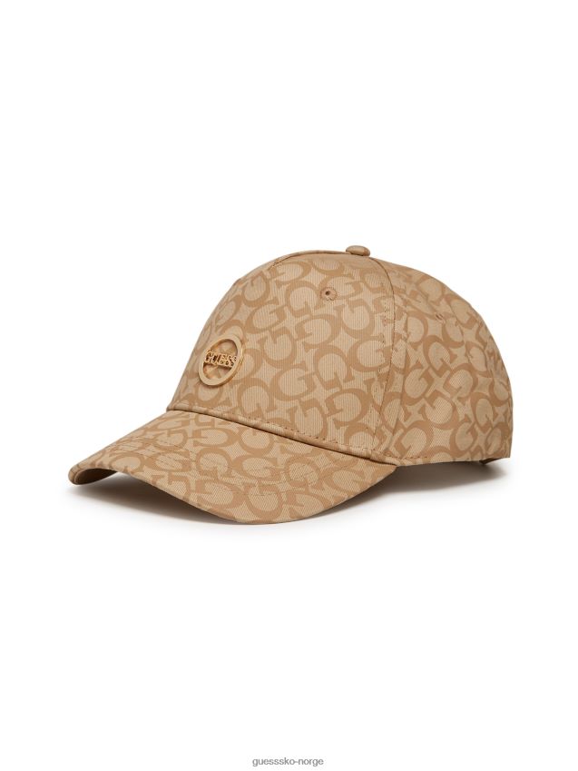Guess baseballhatt med brun logo brun unisex F0LJ807670
