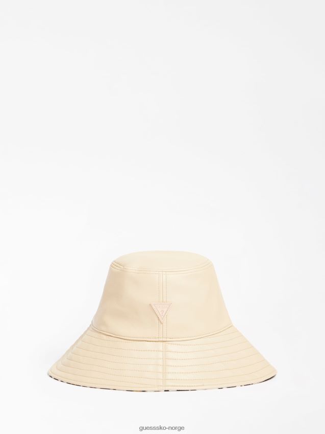 Guess beige bøttehatt i imitert skinn beige unisex F0LJ804092