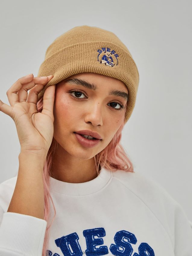 Guess beige front-logo lue beige unisex F0LJ801501