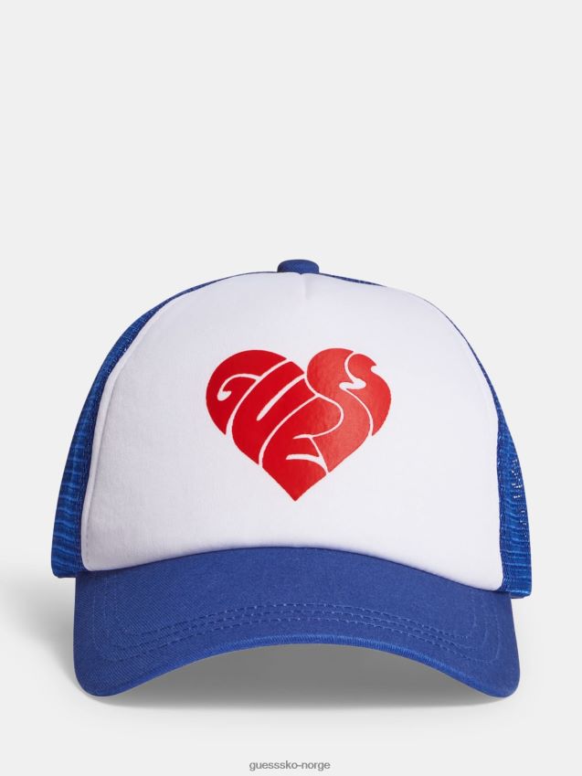 Guess blå baseballcaps med trykk foran blå unisex F0LJ804142