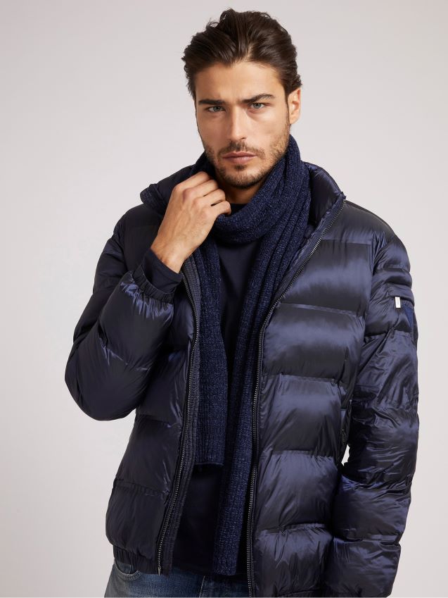 Guess bokssett logo skjerf og lue blå blå unisex F0LJ801234