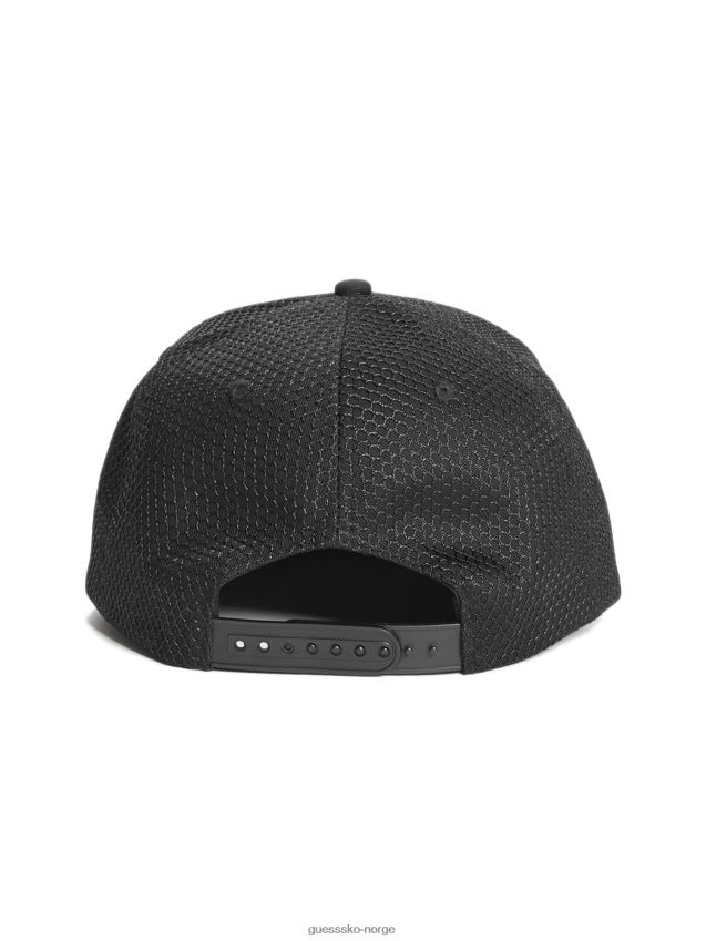 Guess dave mesh snapback lue med flat brem svart svart unisex F0LJ8011062