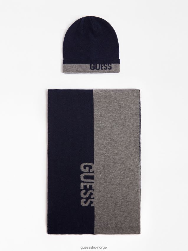 Guess hatt og skjerf sett blå blå unisex F0LJ801219