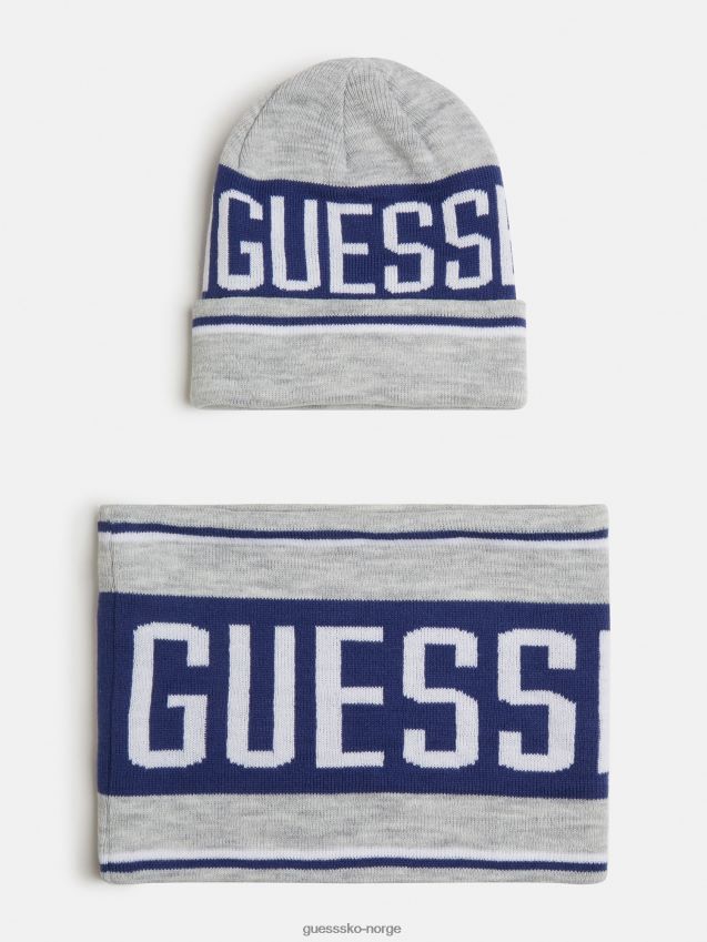 Guess hatt og skjerf sett grå grå unisex F0LJ802454