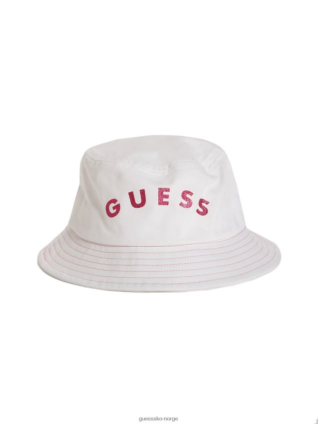 Guess hvit multi glitter-logo bøttehatt hvit multi unisex F0LJ808931