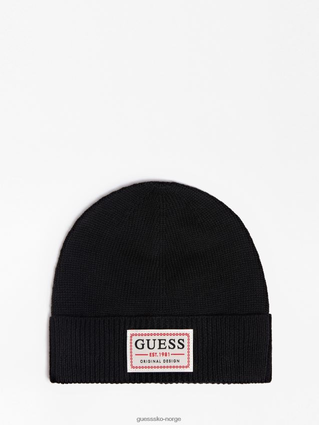 Guess lue med svart logo foran svart unisex F0LJ801553