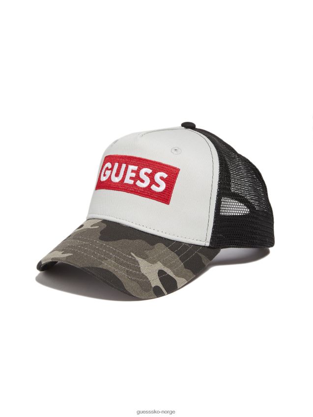 Guess new moon rhinestone wash kamuflasje trucker lue nymåne rhinestone vask unisex F0LJ808988