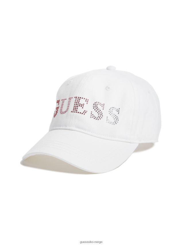 Guess ombre rhinestone logo baseballhatt hvit hvit unisex F0LJ807742