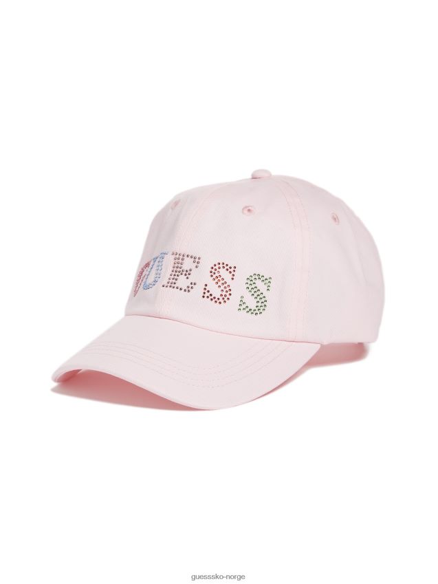 Guess rosa baseballhatt med rhinestone-logo rosa unisex F0LJ808946