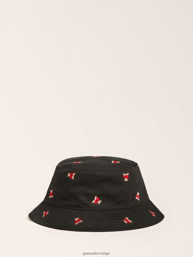 Guess svart lue med all-over print svart unisex F0LJ801411