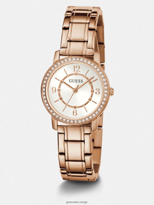 Guess analog klokke i rosa gullkrystall Rose gull unisex F0LJ804647