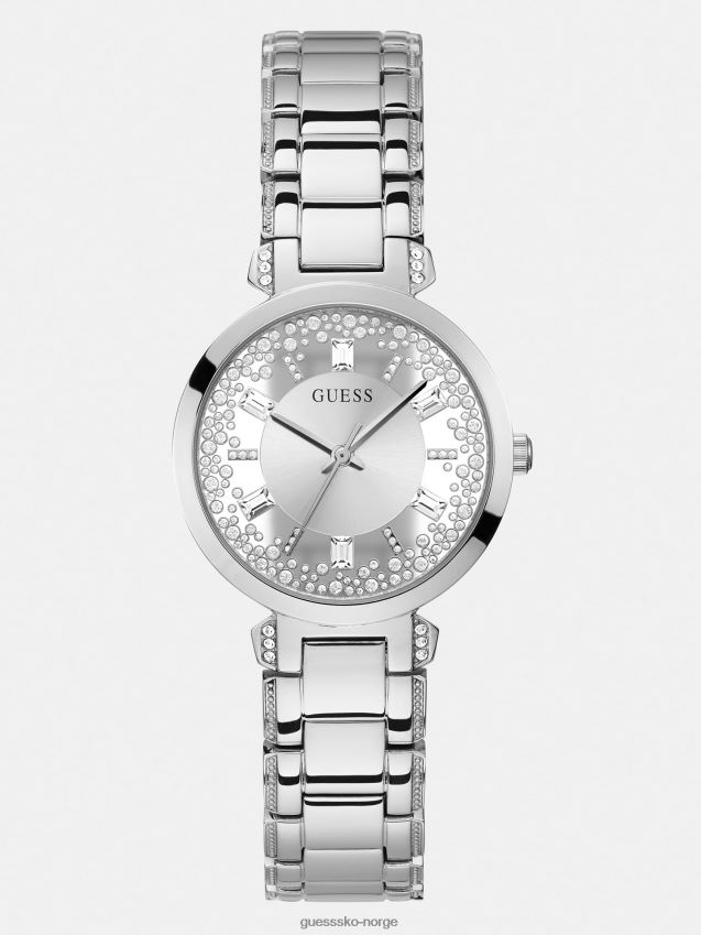 Guess analog klokke i sølvkrystall sølv unisex F0LJ804614