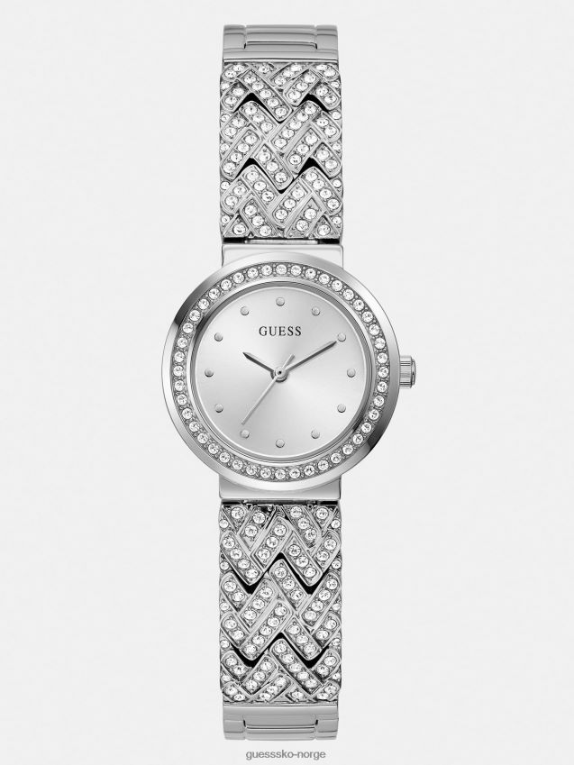 Guess analog klokke i sølvkrystall sølv unisex F0LJ804642