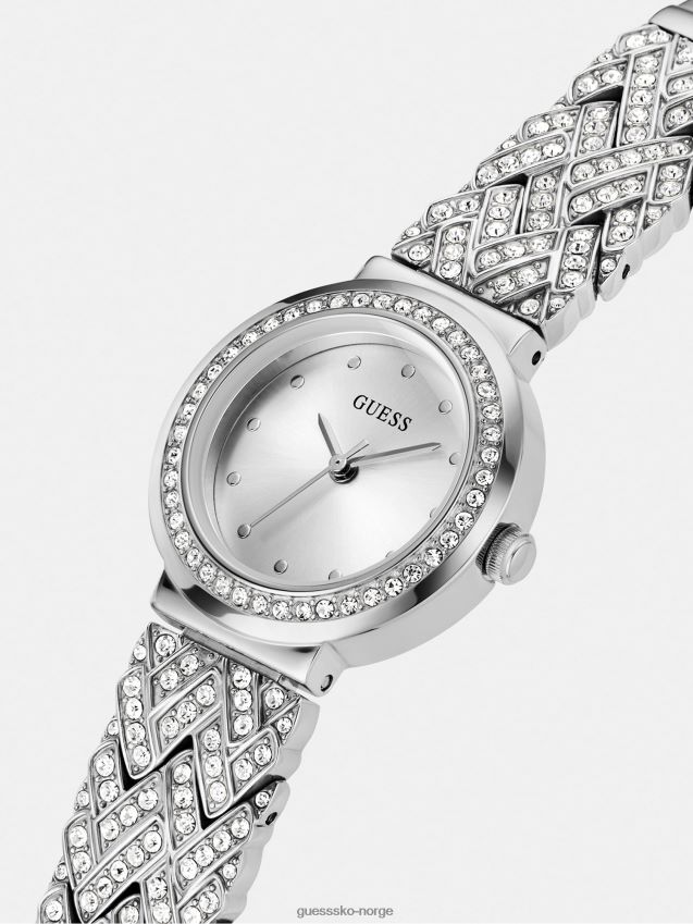 Guess analog klokke i sølvkrystall sølv unisex F0LJ804642
