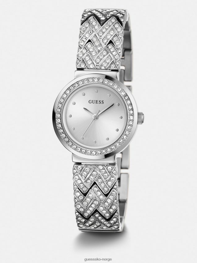 Guess analog klokke i sølvkrystall sølv unisex F0LJ804642