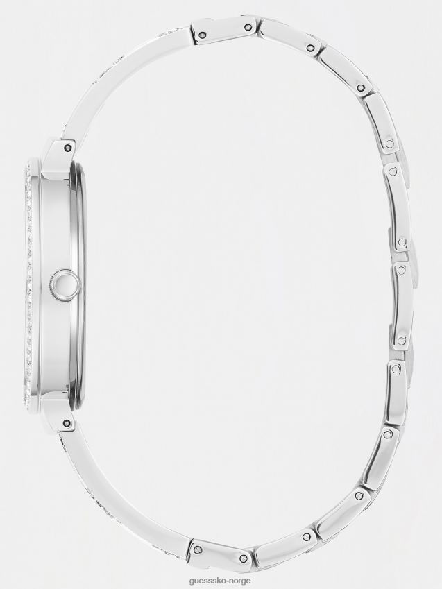 Guess analog klokke med sølvlogo sølv unisex F0LJ804111