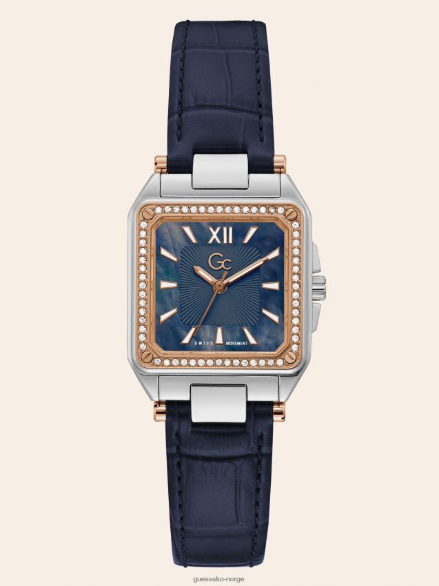 Guess blå gc analog klokke i ekte skinn blå unisex F0LJ804370