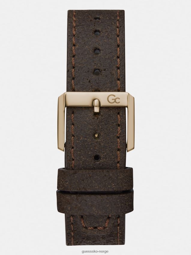 Guess brun gc kronografklokke i ekte skinn brun unisex F0LJ80930