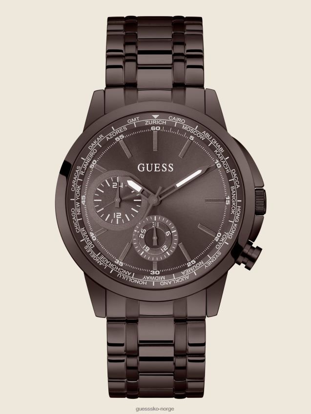 Guess brunfarget multifunksjonsklokke brun brun unisex F0LJ8010935
