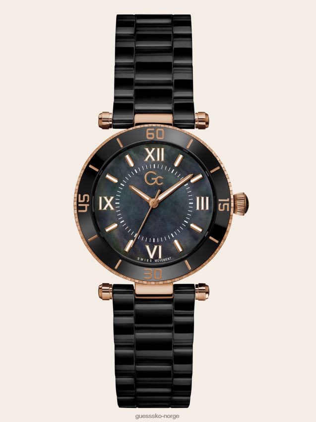 Guess gc keramisk analog klokke svart svart unisex F0LJ804544
