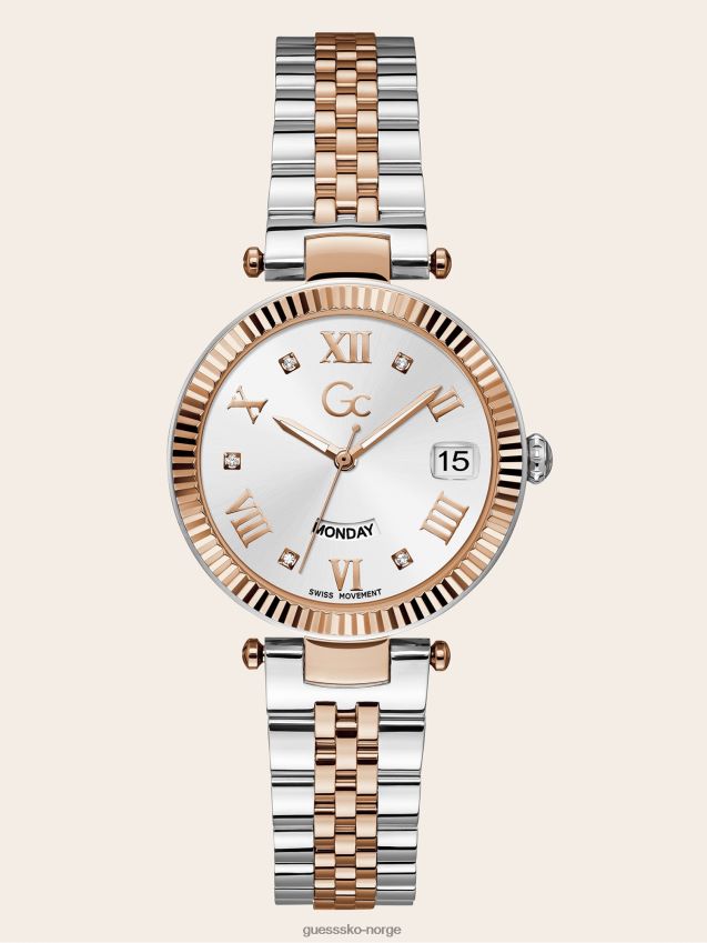 Guess gc quartz kalenderklokke i rosa gull Rose gull unisex F0LJ804703