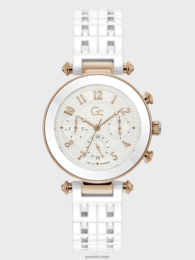 Guess gc roségull-tone og hvit multifunksjonsklokke multi multi unisex F0LJ8010215