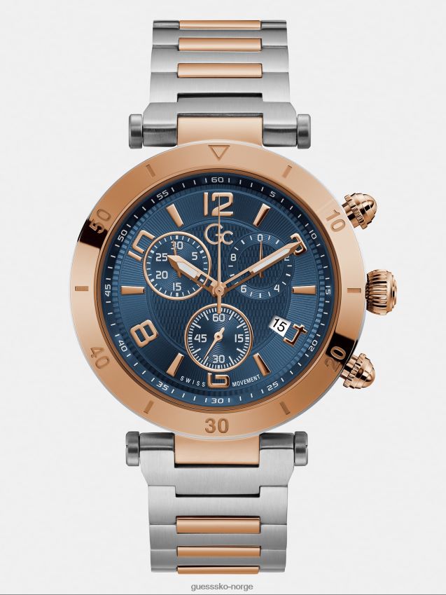 Guess gc stål kronografklokke sølv sølv unisex F0LJ80457