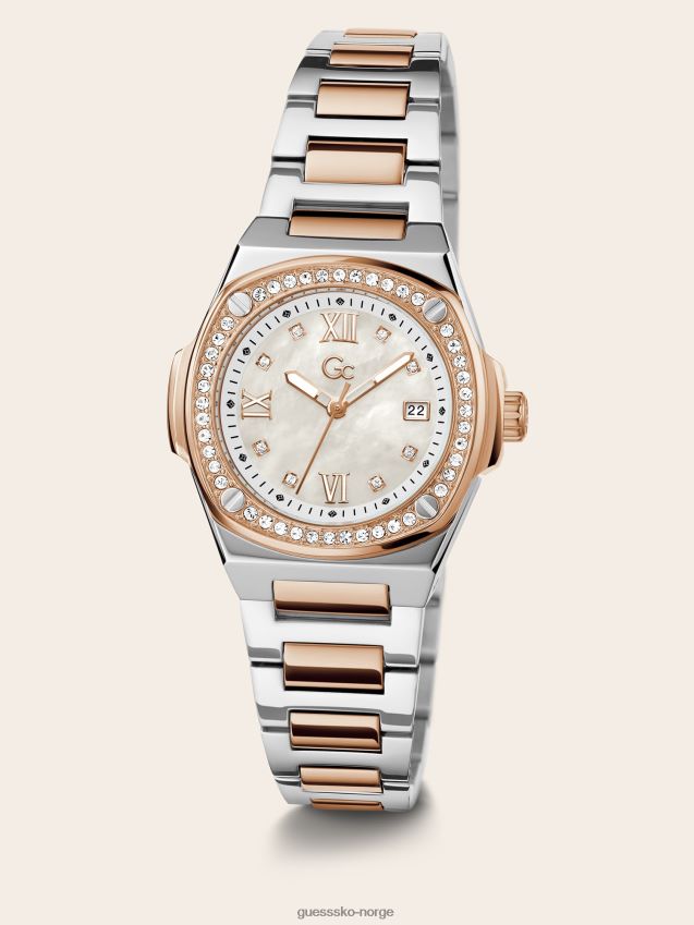 Guess gc stålklokke med datofunksjon rosa gull Rose gull unisex F0LJ804688