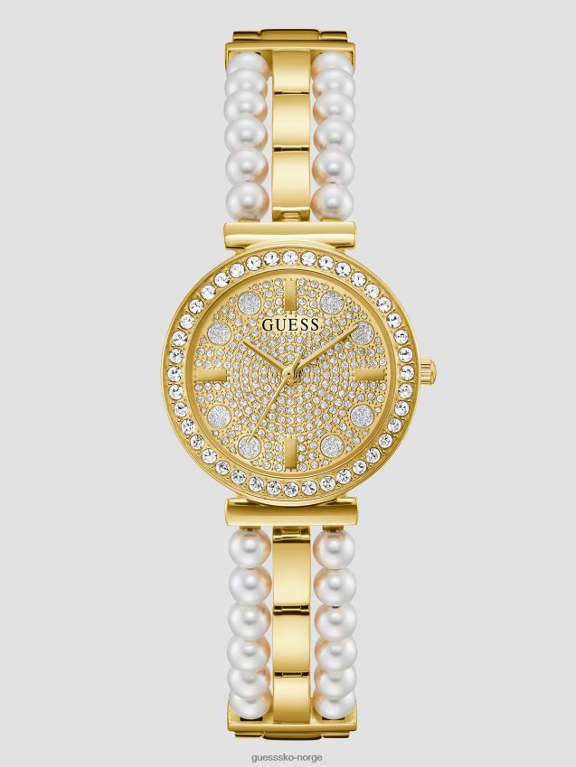 Guess gull-tone diamant og perle analog klokke gull gull unisex F0LJ8010092