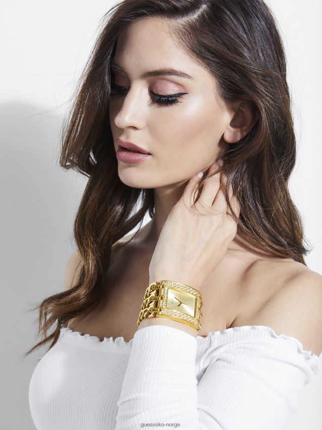 Guess gull-tone kjede analog klokke gull gull unisex F0LJ8010098