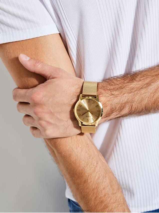 Guess gull-tone mesh analog klokke gull gull unisex F0LJ808728