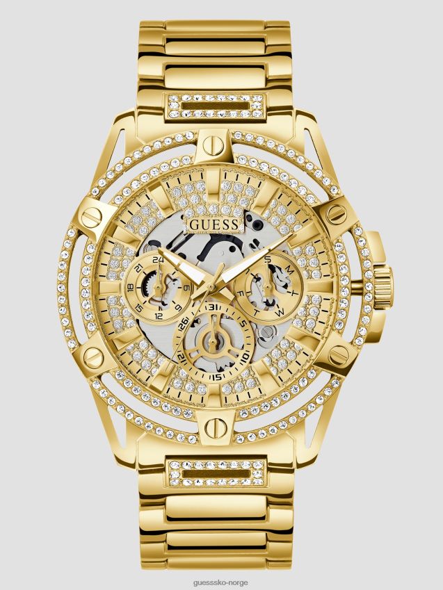 Guess gull-tone rhinestone gjennomskåret klokke gull gull unisex F0LJ8010863