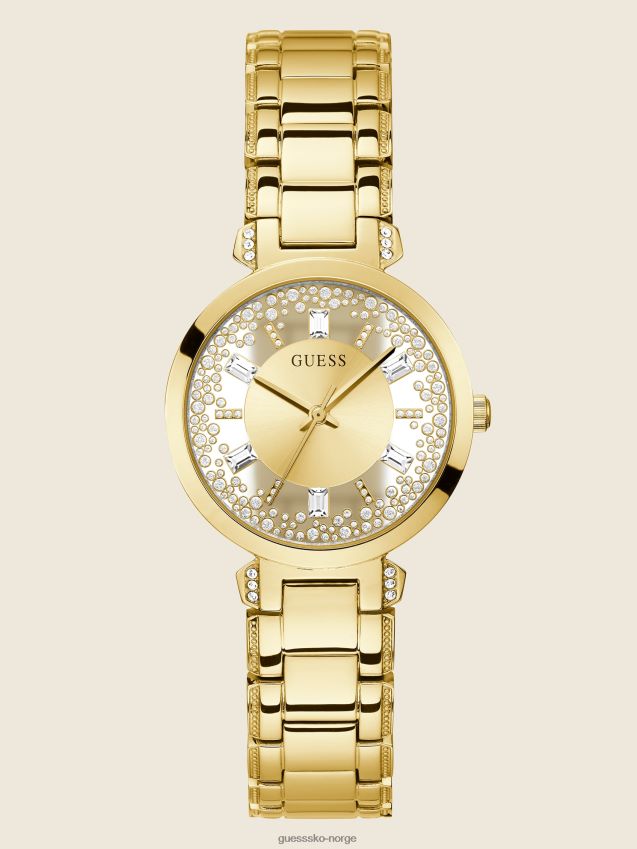 Guess gullfarget gjennomsiktig analog klokke gull unisex F0LJ8010140