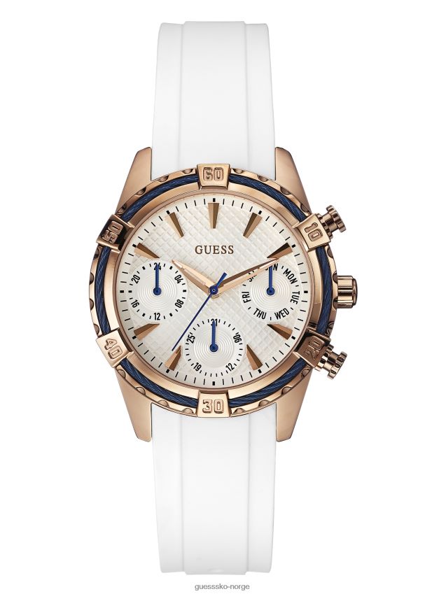 Guess hvit og rosa gull-tone multifunksjonsklokke uten farge ingen farge unisex F0LJ807679
