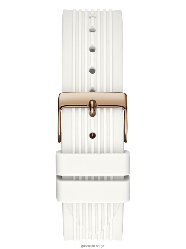 Guess hvit rosegull-tone og hvit multifunksjonsklokke hvit unisex F0LJ8010083