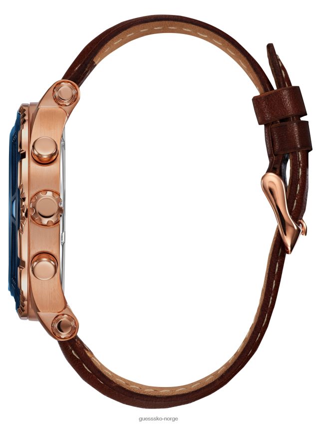 Guess ingen farge brun og rosa gull-tone skinn sportsklokke ingen farge unisex F0LJ8010882