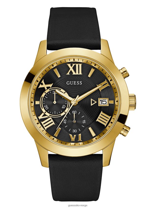 Guess ingen farge gull-tone og skinn multifunksjonsklokke ingen farge unisex F0LJ808725