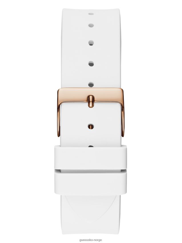 Guess ingen farge hvit silikon rhinestone analog klokke ingen farge unisex F0LJ807643