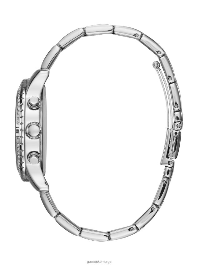 Guess ingen farge sølv-tone multifunksjonsklokke ny trend ingen farge unisex F0LJ807751