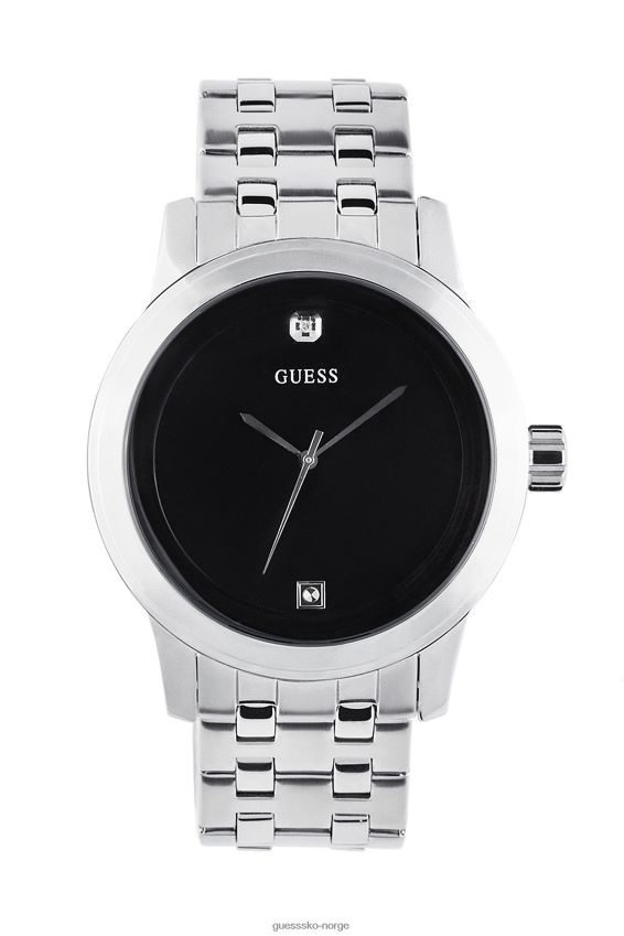 Guess ingen farge svart og sølv-tone diamant kjole klokke ingen farge unisex F0LJ808717