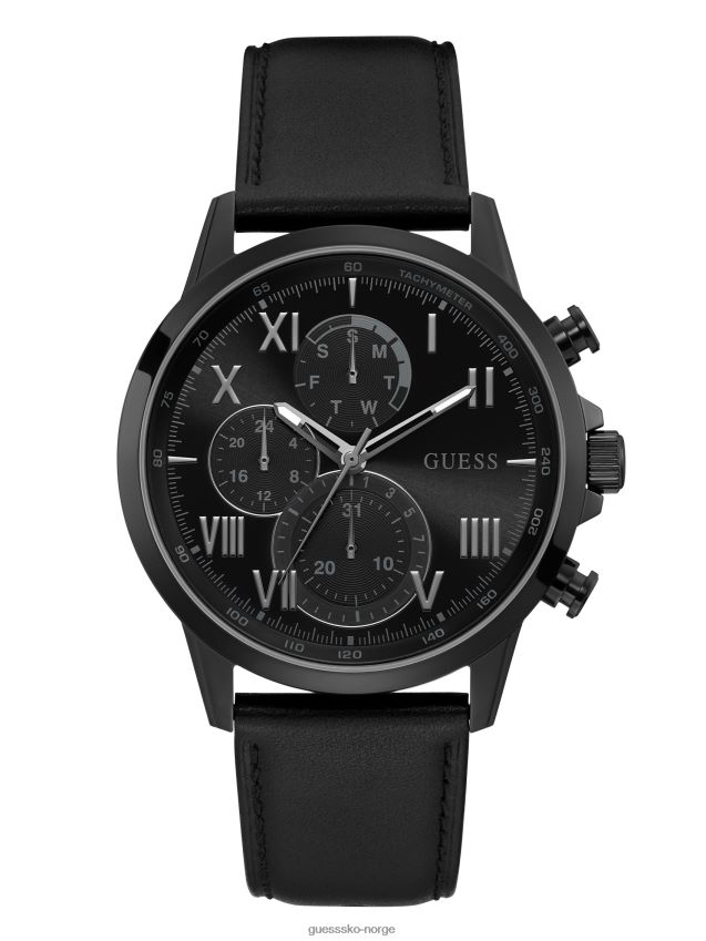Guess kronografisk klokke i flere sorte toner og svart skinn multi unisex F0LJ8011012