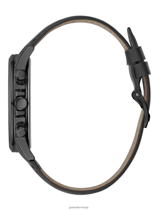 Guess kronografisk klokke i flere sorte toner og svart skinn multi unisex F0LJ8011012