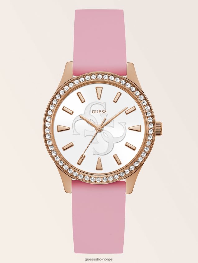 Guess krystall analog klokke i rosa gull Rose gull unisex F0LJ804722