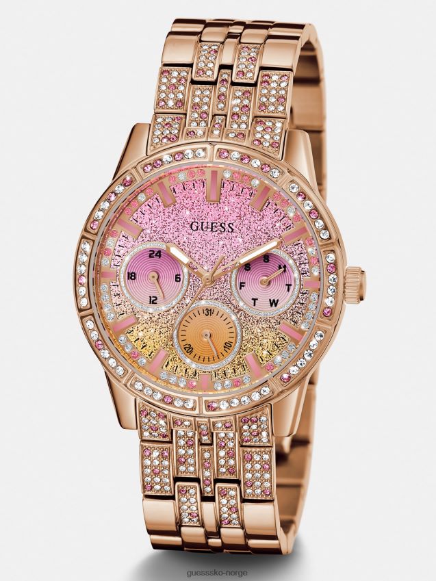 Guess krystall multifunksjonsklokke i rosa gull Rose gull unisex F0LJ804761