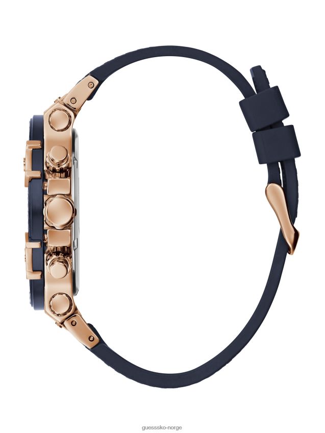 Guess marine perforert silikon multifunksjonsklokke svart svart unisex F0LJ8010934